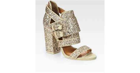 givenchy gold glitter sandals|givenchy fluffy sandals.